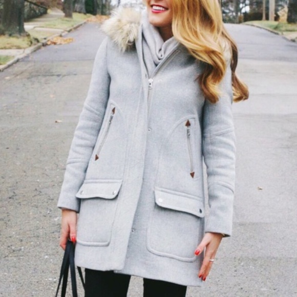 NWT J. Crew Chateau parka in Italian stadium-cloth wool coat heather dust size 0 - Picture 11 of 11